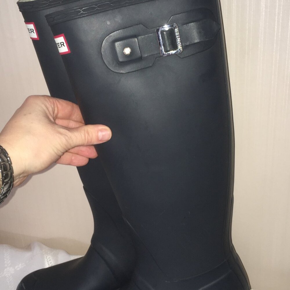 Hunter Tall Original Boots US 6 EU 37 Navy - Picture 5 of 6